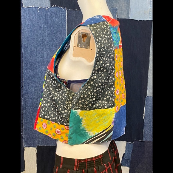 Vintage Handmade Patchwork Women’s Vest - Picture 5 of 7